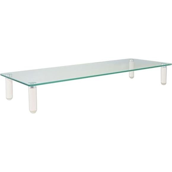 Kantek Glass Monitor Riser, 22" X 8.25" X 3.25", Clear, Supports 40 Lbs - Picture 6 of 6